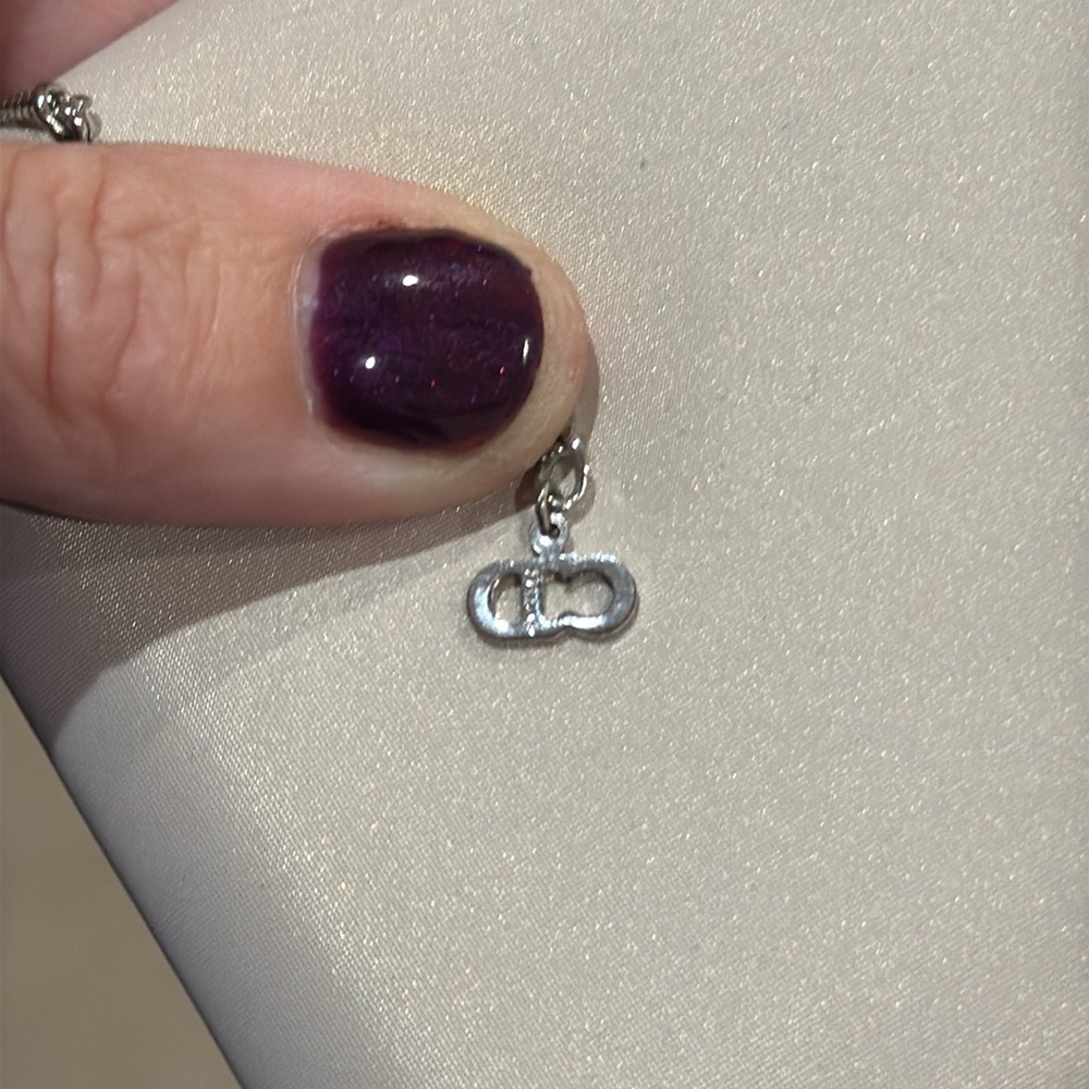 Dior Silver Metal Pink and White Trotter No. (2) Pendant Necklace - Picture 6 of 8